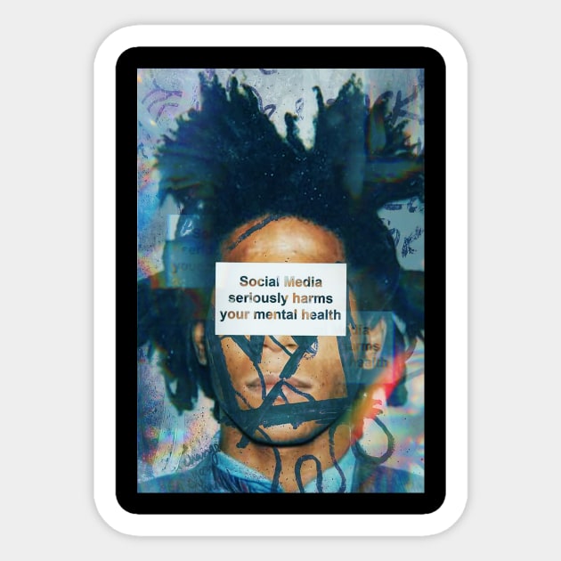 Basquiat Vintage Surreal Social Media Art Sticker by TeeTrendz